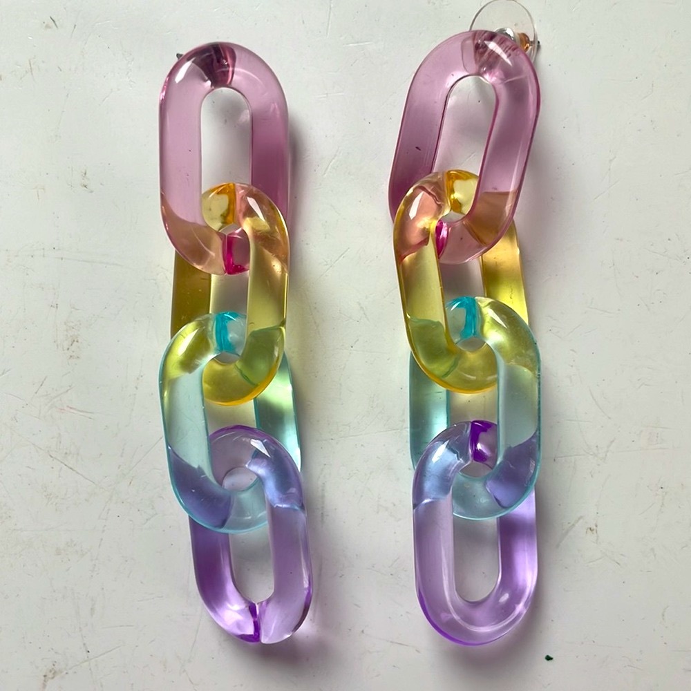Retro inspired chain drop earrings